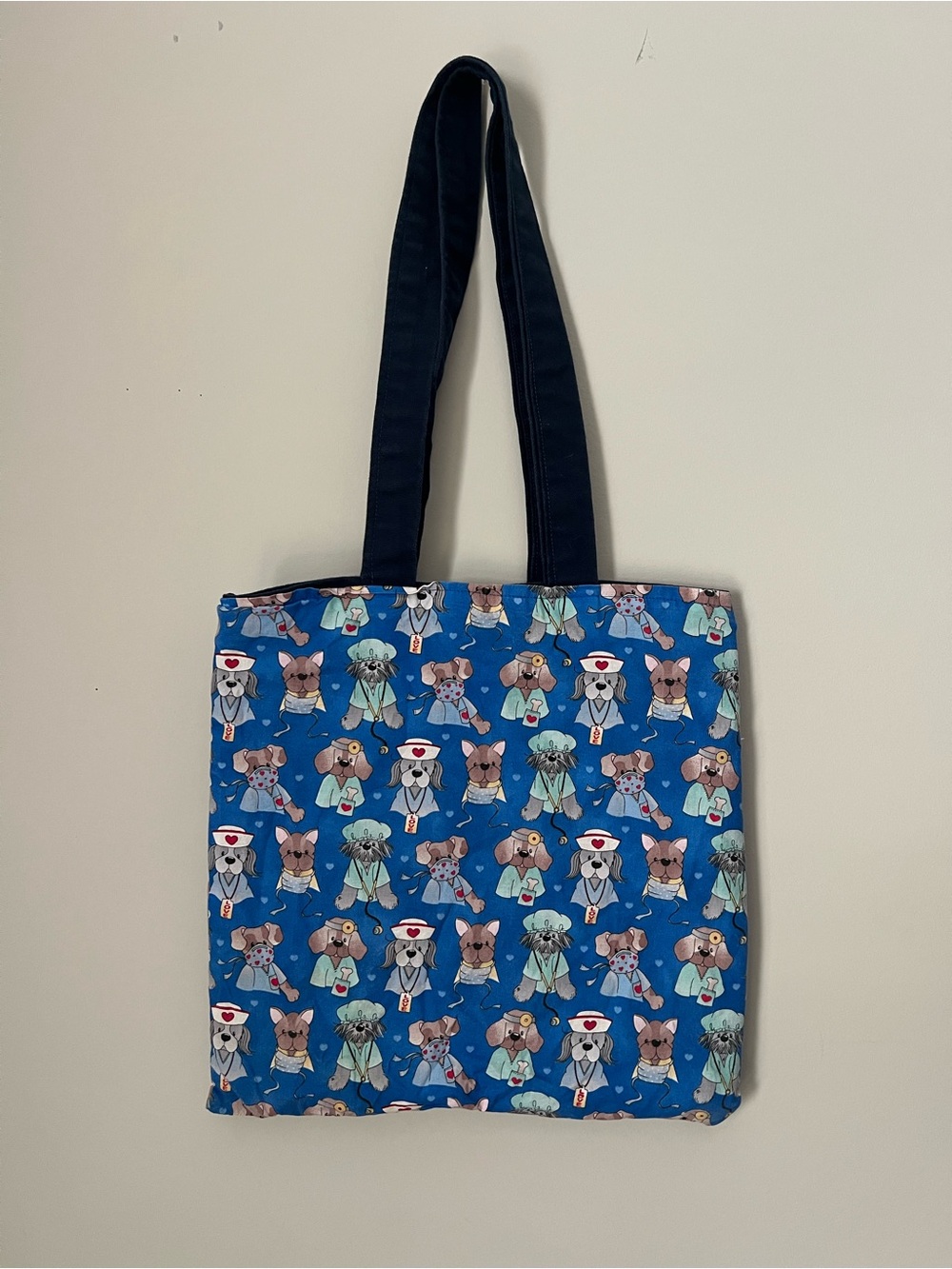 Blue Dog Pattern Tote Bag